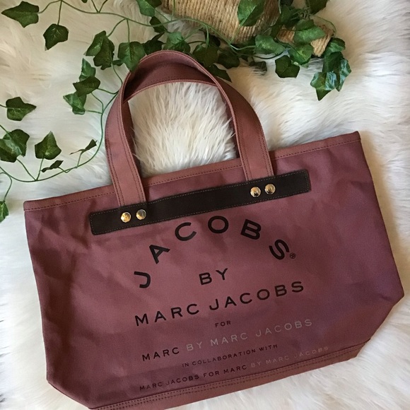 Marc Jacobs Mauve Canvas Tote Bag NEW - Picture 9 of 10
